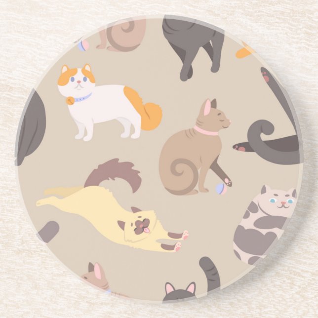 Cat pattern coaster (Front)