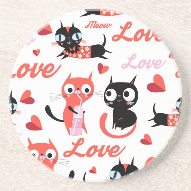 Cat pattern coaster (Front)