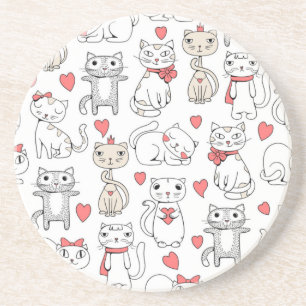 Cat pattern coaster
