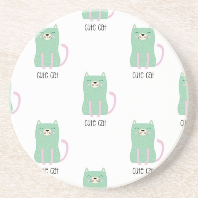 Cat pattern coaster (Front)