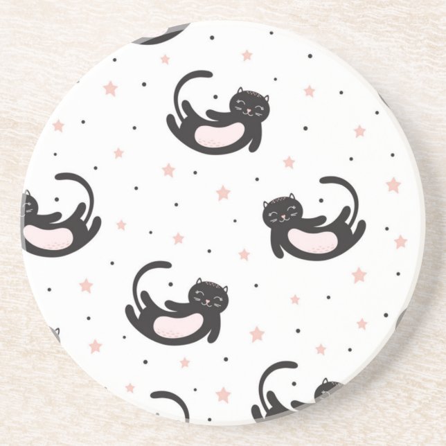 Cat pattern coaster (Front)