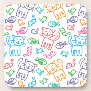 cat pattern coaster