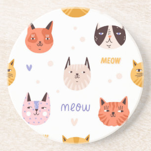 Cat pattern coaster