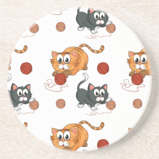 Cat pattern coaster (Front)