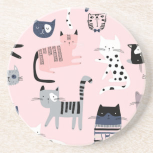 Cat pattern coaster