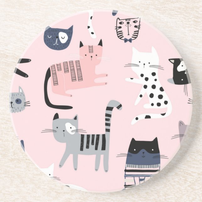 Cat pattern coaster (Front)