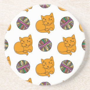 Cat pattern coaster