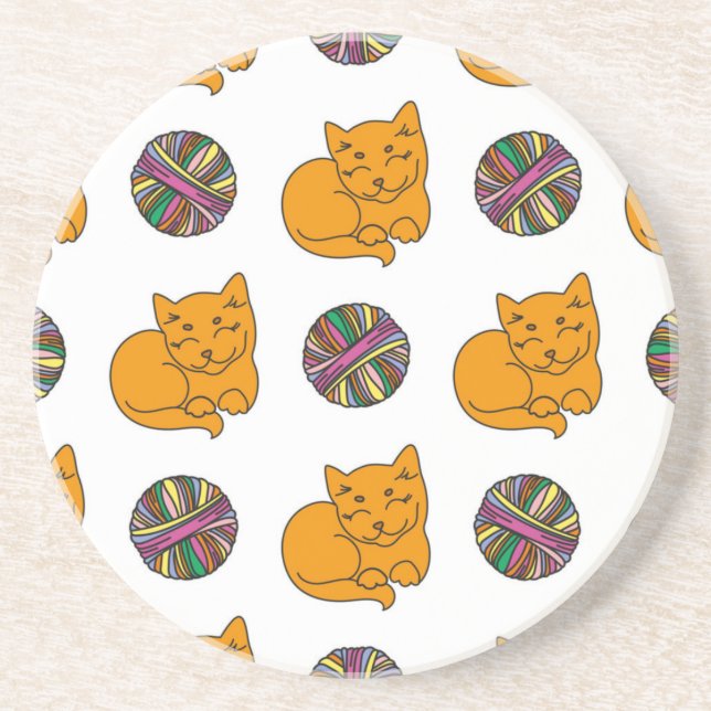 Cat pattern coaster (Front)