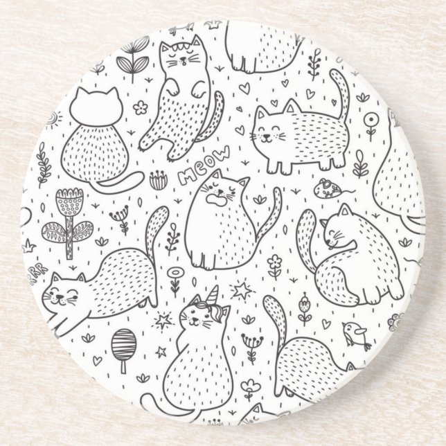 Cat pattern coaster (Front)