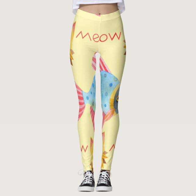  Cat Pattern Cute Colourful Pets Animals   Leggings (Front)