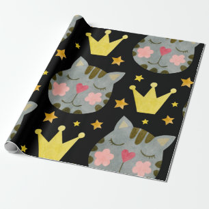 Cat Pattern Cute Pets Animals Wrapping Paper