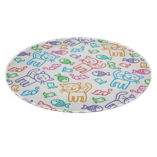 cat pattern cutting board