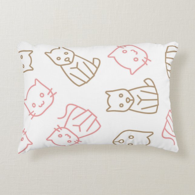 Cat pattern decorative cushion (Front)