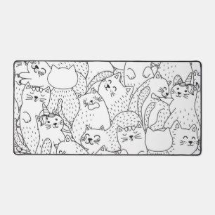 Cat pattern desk mat