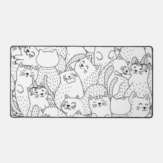 Cat pattern desk mat (Front)