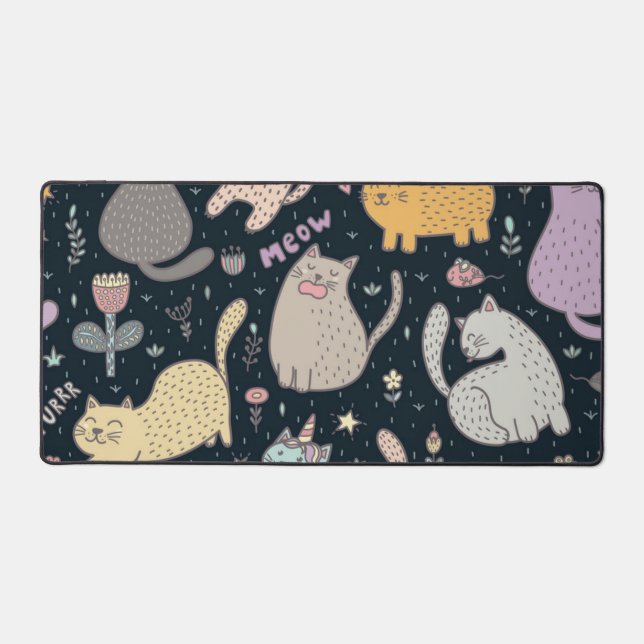 Cat pattern desk mat (Front)