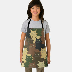 cat pattern doodle apron
