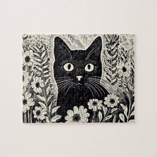 Cat pattern drawing jigsaw puzzle