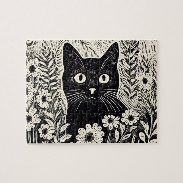 Cat pattern drawing jigsaw puzzle (Horizontal)