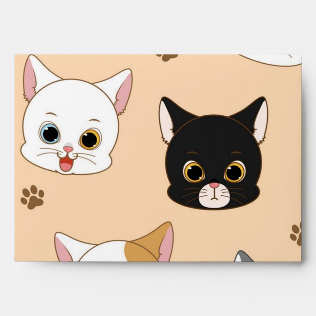Cat pattern envelope (Front)