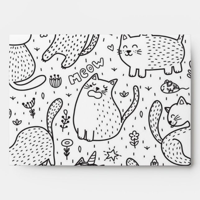 Cat pattern envelope (Front)