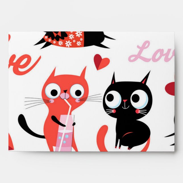 Cat pattern envelope (Front)