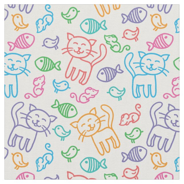 cat pattern fabric (Close Up)