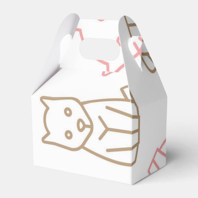 Cat pattern favour box (Front Side)