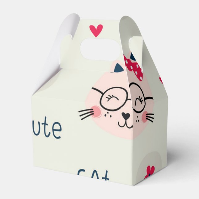 Cat pattern favour box (Front Side)
