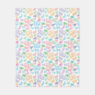 cat pattern fleece blanket