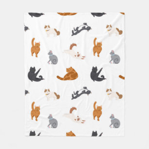 Cat pattern fleece blanket