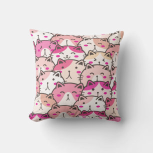 Cat Pattern Funny Colourful Pets Animals   Cushion
