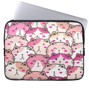Cat Pattern Funny Colourful Pets Animals Laptop Sleeve