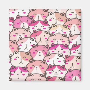 Cat Pattern Funny Colourful Pets Animals    Magnet