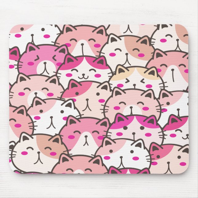 Cat Pattern Funny Colourful Pets Animals Mouse Pad (Front)