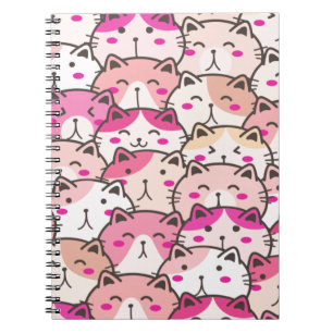 Cat Pattern Funny Colourful Pets Animals Notebook