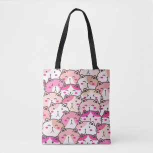 Cat Pattern Funny Colourful Pets Animals Tote Bag