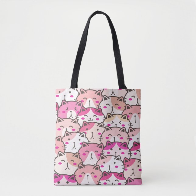 Cat Pattern Funny Colourful Pets Animals    Tote Bag (Front)