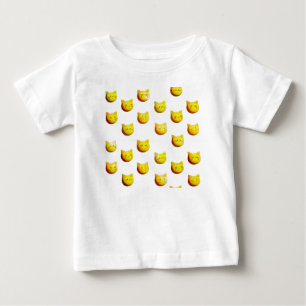 Cat Pattern Golden Colour Baby T-Shirt