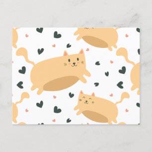 Cat pattern holiday postcard