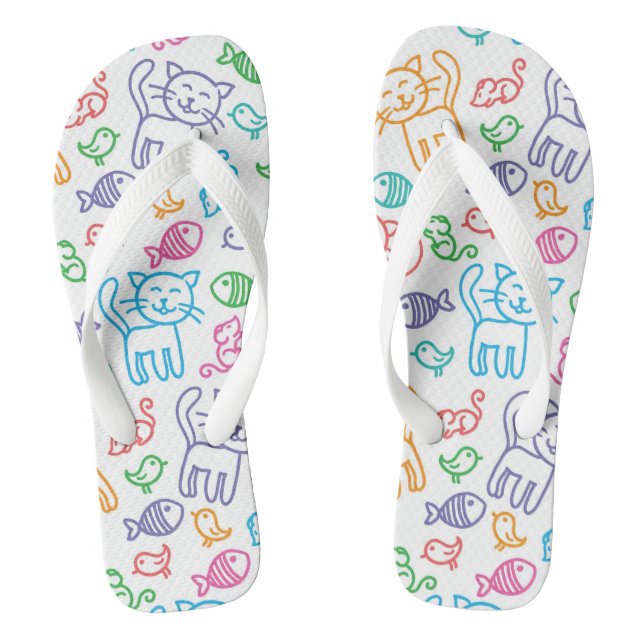 cat pattern jandals (Footbed)
