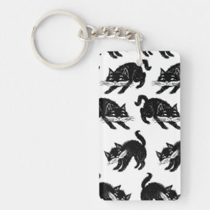 Cat pattern key ring