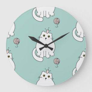 Cat pattern large clock