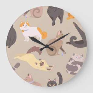 Cat pattern large clock