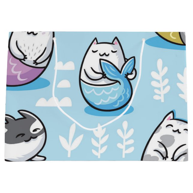Cat pattern large gift bag (Front)