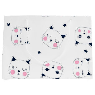 Cat pattern large gift bag