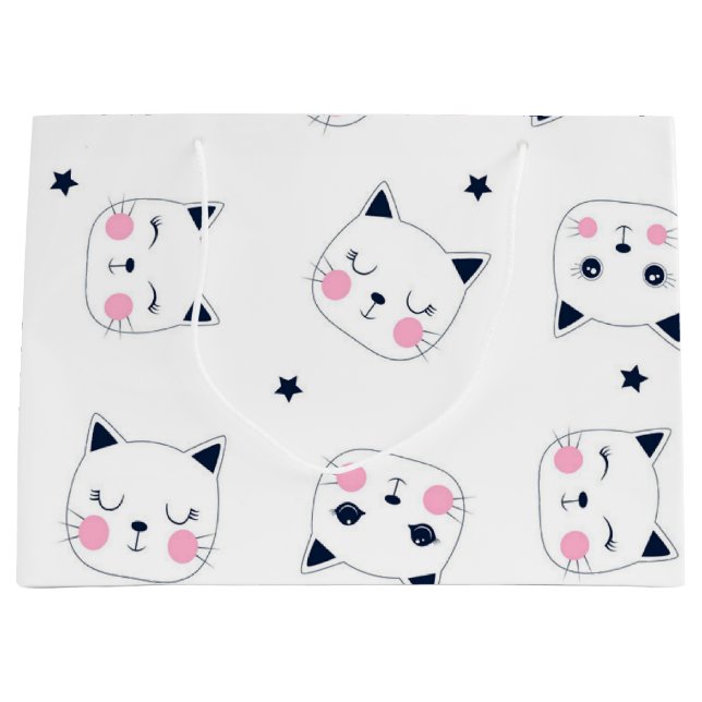 Cat pattern large gift bag (Front)