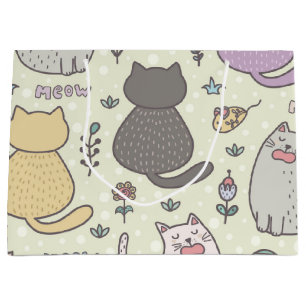 Cat pattern large gift bag