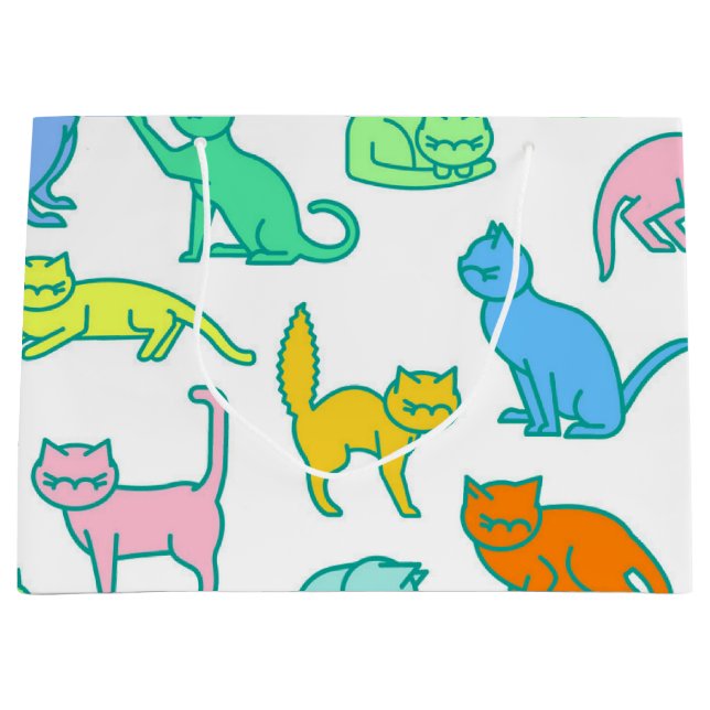 Cat pattern large gift bag (Front)
