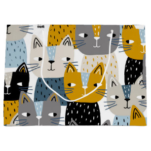 Cat pattern large gift bag